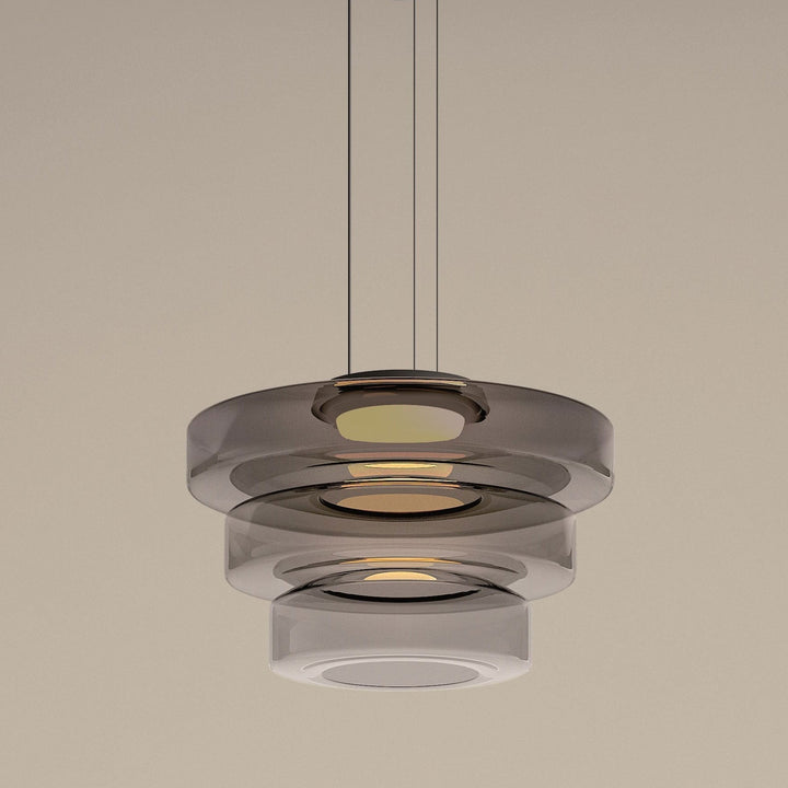 Bauhaus Glass Pendant Light | Modern Layered LED Hanging Lamp