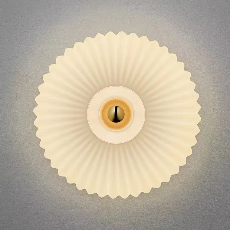 Nordic Vintage Glass Wall Sconce | Striped Round Disc Light