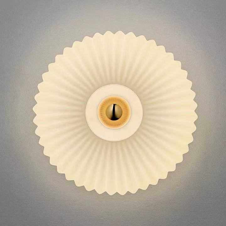 Nordic Vintage Glass Wall Sconce | Striped Round Disc Light
