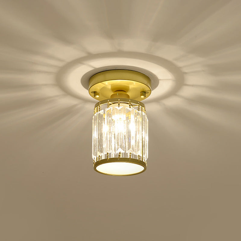 Crystal Foyer Ceiling Light | Modern Semi-Flush Design
