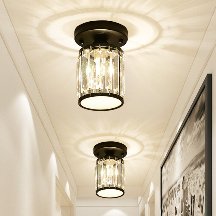 Crystal Foyer Ceiling Light | Modern Semi-Flush Design