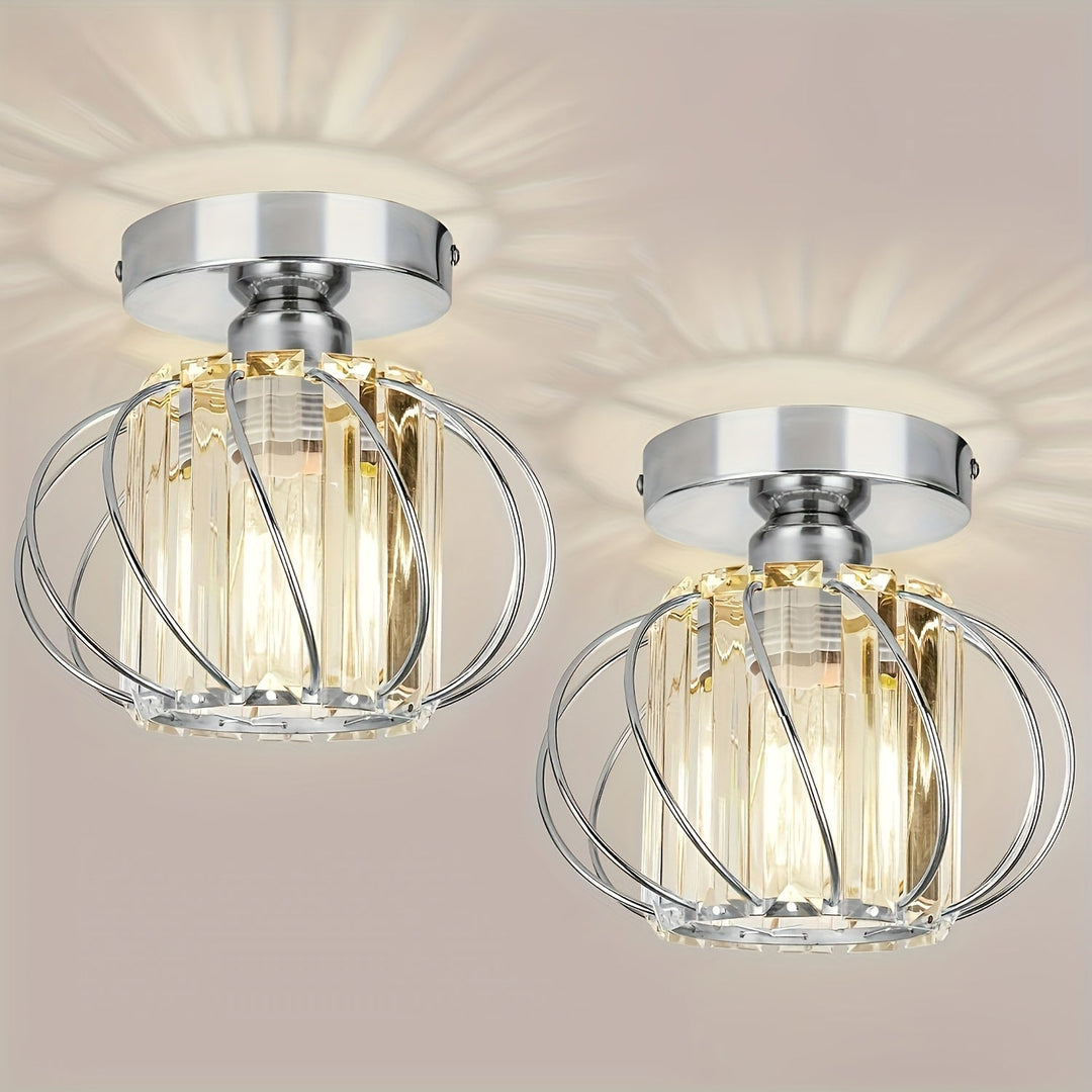 Modern Industrial Cage Ceiling Light | Elegant Semi Flush Mount Fixture
