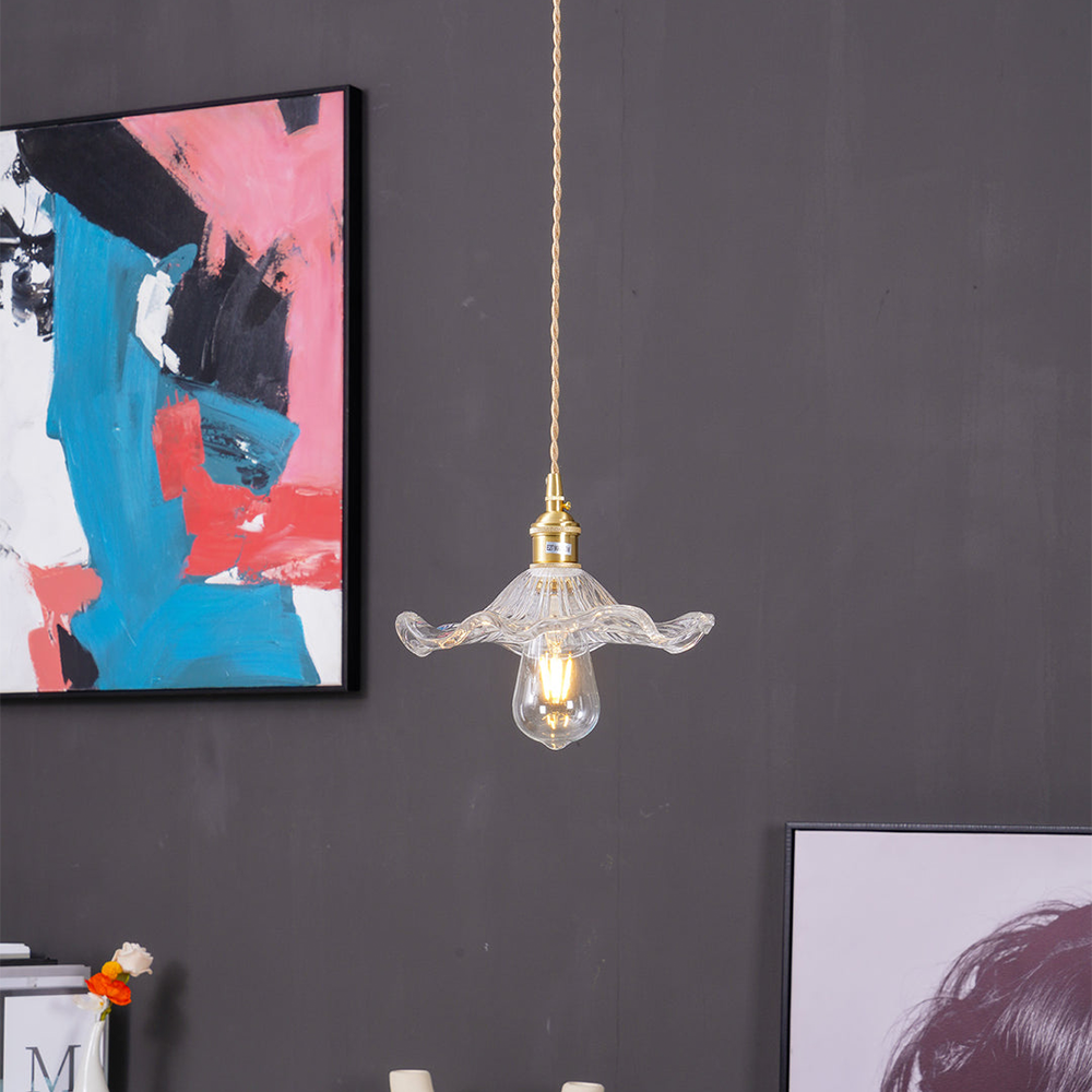 Illuminate Your Room with Elegance | Flower Glass LED Pendant Light