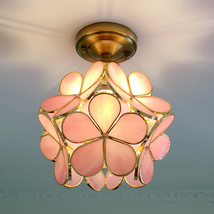 Retro Flower Ceiling Light | Colourful Vintage-Inspired PVC Flush Mount