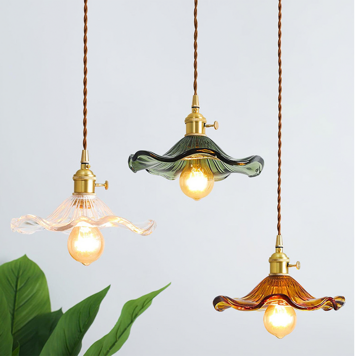 Illuminate Your Room with Elegance | Flower Glass LED Pendant Light