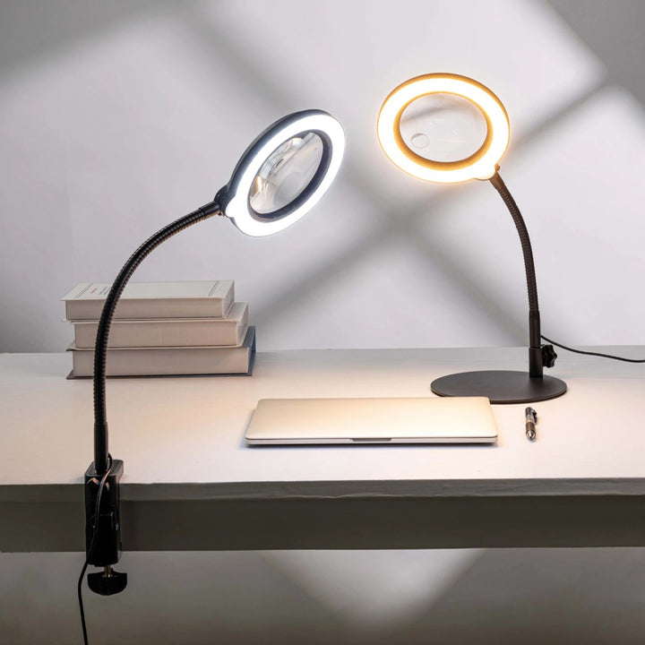 Magnifying Lamp LED Reading Glass Desk Mount