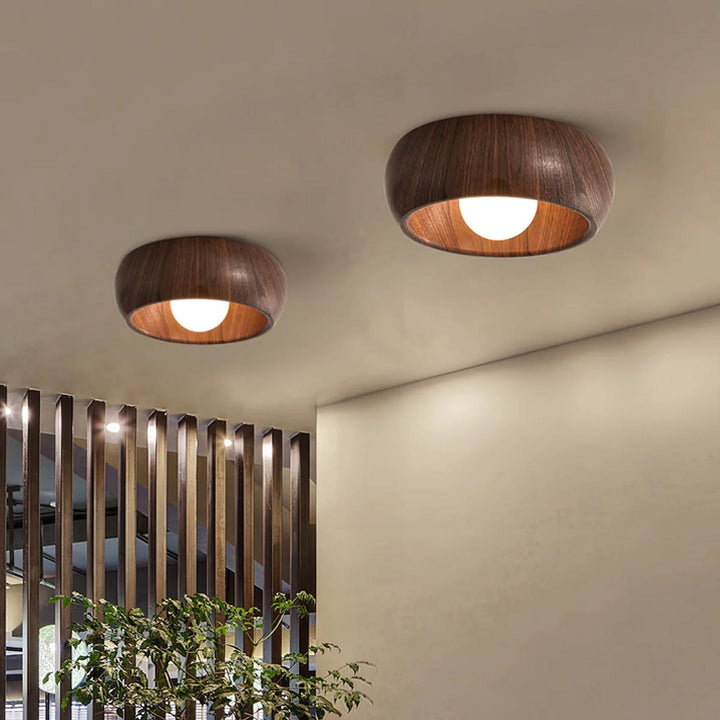 Albanora Ceiling Lamp | Minimalist Modern Wooden LED Fixture