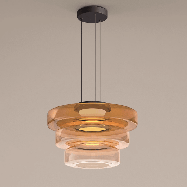 Bauhaus Glass Pendant Light | Modern Layered LED Hanging Lamp