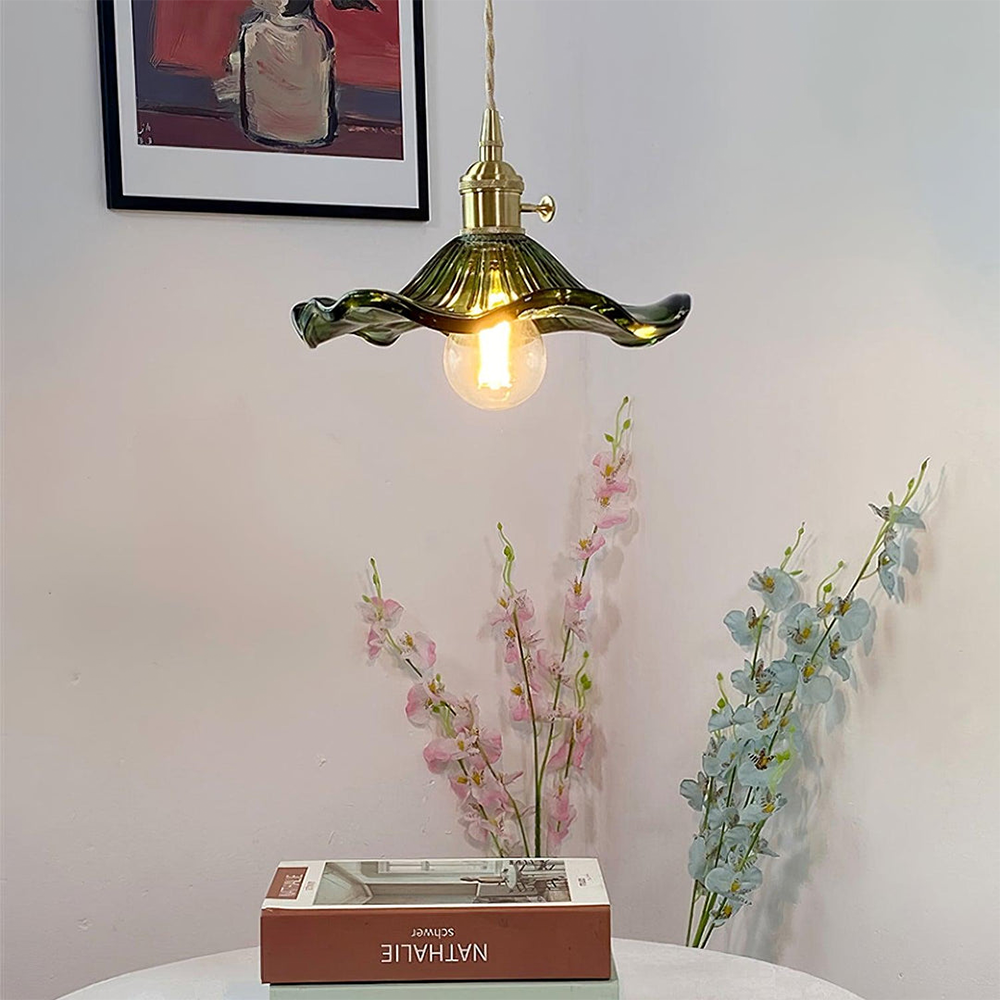 Illuminate Your Room with Elegance | Flower Glass LED Pendant Light