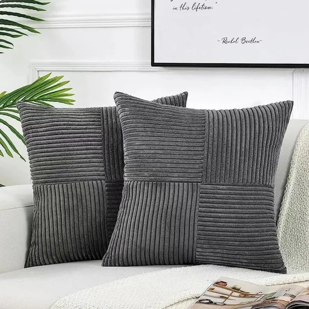Corduroy Cushion Covers | Luxury Striped Throw Pillow Covers