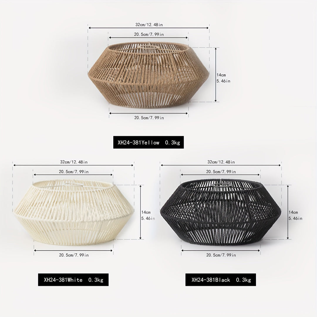 Handwoven Paper Rope Pendant Light Shade | Modern Natural Design