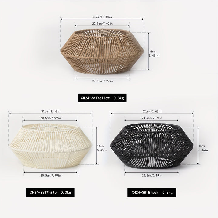 Handwoven Paper Rope Pendant Light Shade | Modern Natural Design