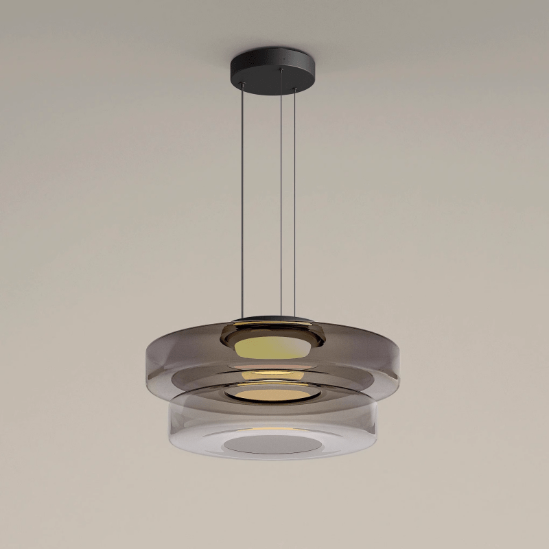 Bauhaus Glass Pendant Light | Modern Layered LED Hanging Lamp