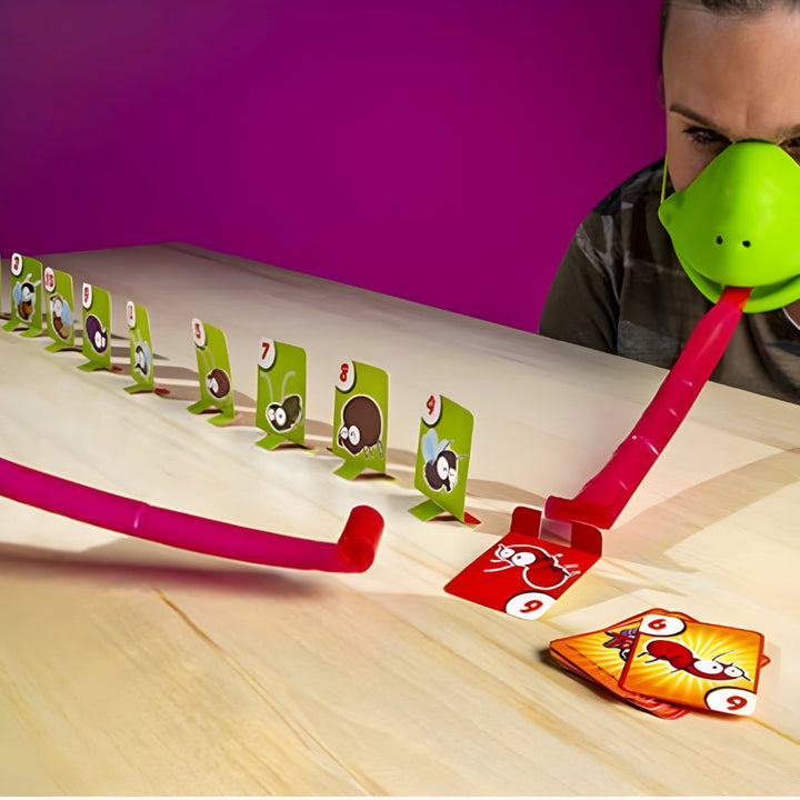 Board Game Kids Party Skill Set Chameleon Mask Tongue Challenge
