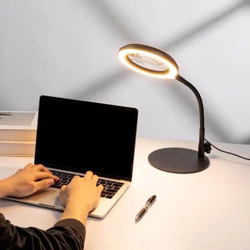 Magnifying Lamp LED Reading Glass Desk Mount