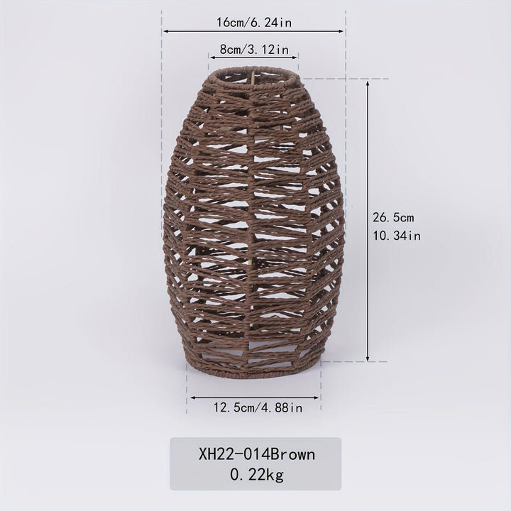 Modern Handwoven Rope Pendant Shade | Natural Woven Ceiling Light