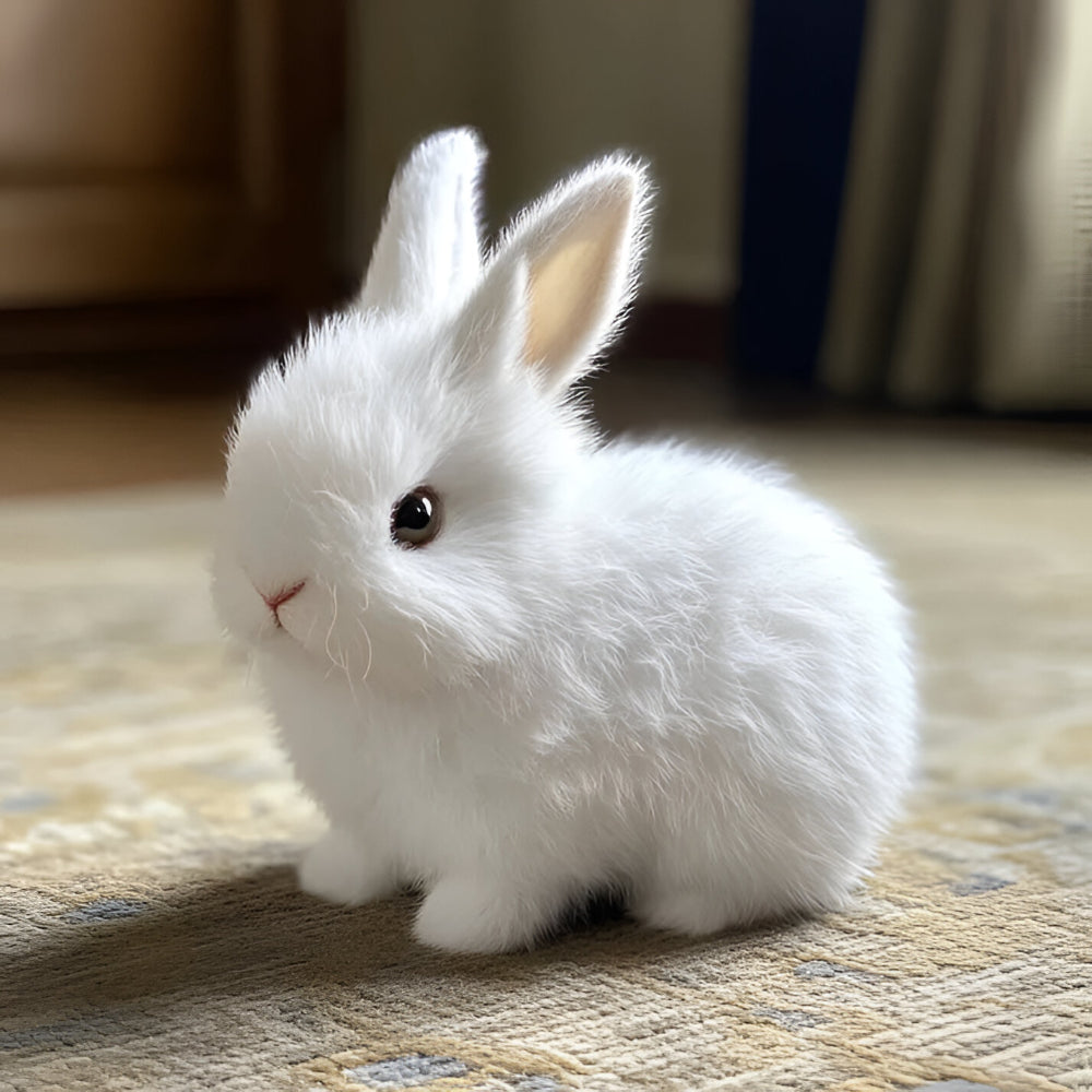 Bunny Toy Home Decor Lifelike Sitting Display Figurine