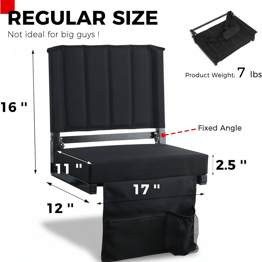 Stadium Seat Padded Folding Bleacher Chair Backrest