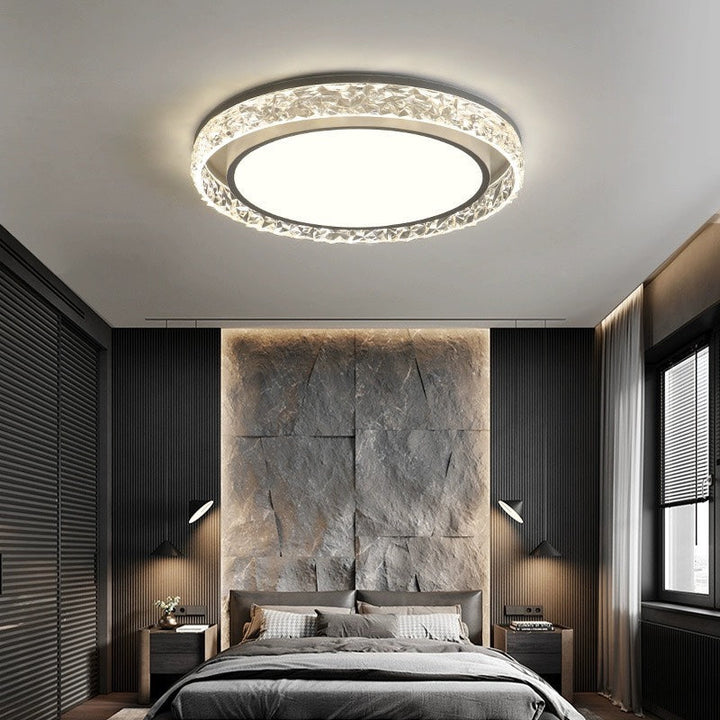 Crystal Halo LED Ceiling Light | Remote Dimmable Flush Mount