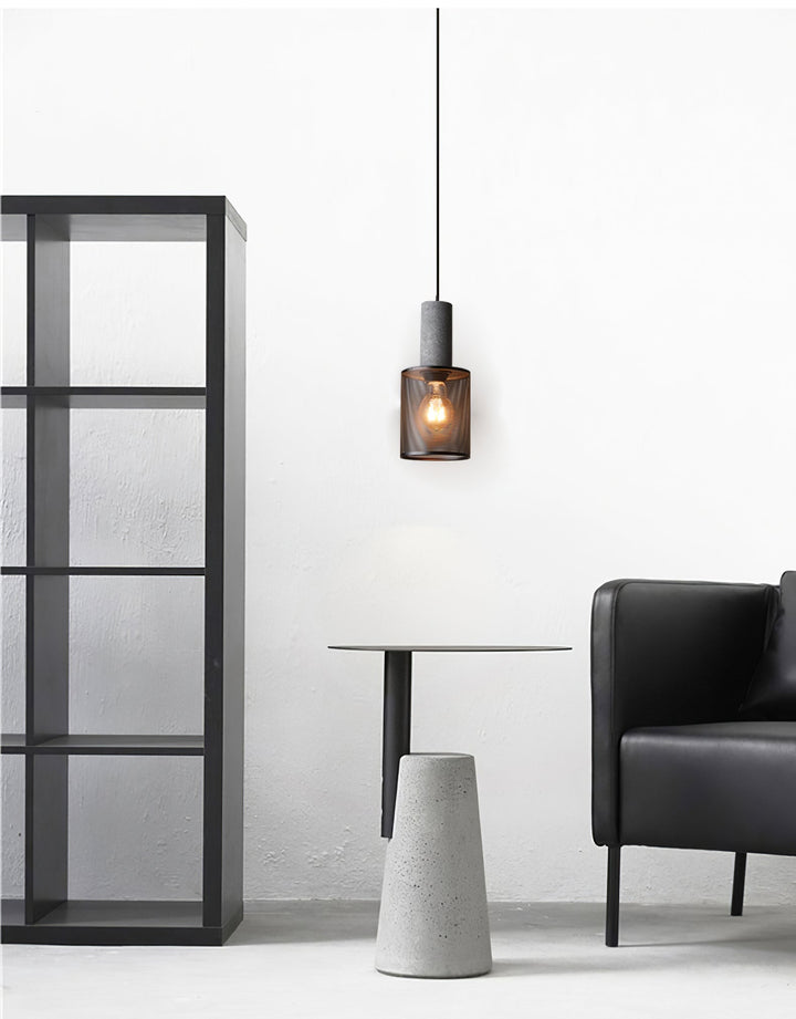 Urban Concrete Pendant Light | Industrial LED Hanging Lamp