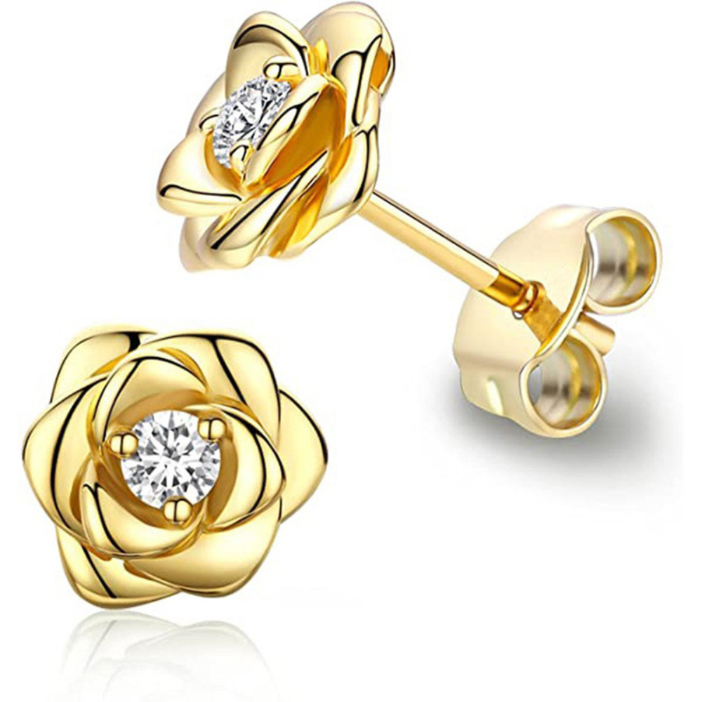 Earrings Mothers Day Gift Gold Birthstone Flower Stud Jewellery