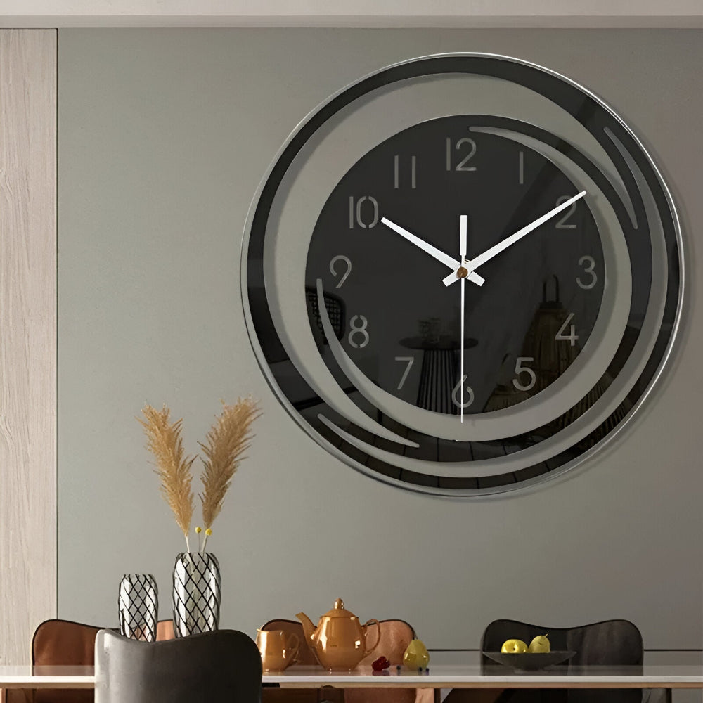 Sorana Wall Clock | Modern Black Acrylic Scandinavian Design