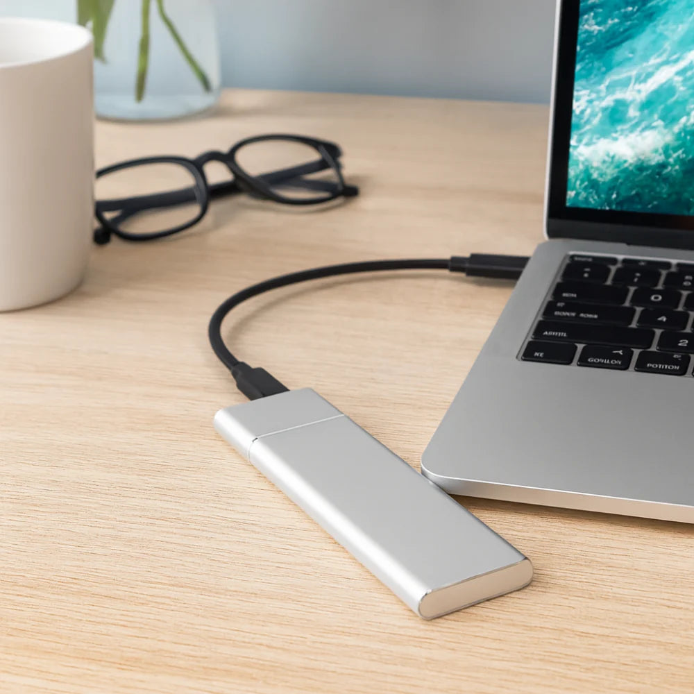 External Hard Drive Aluminum Portable Storage Device