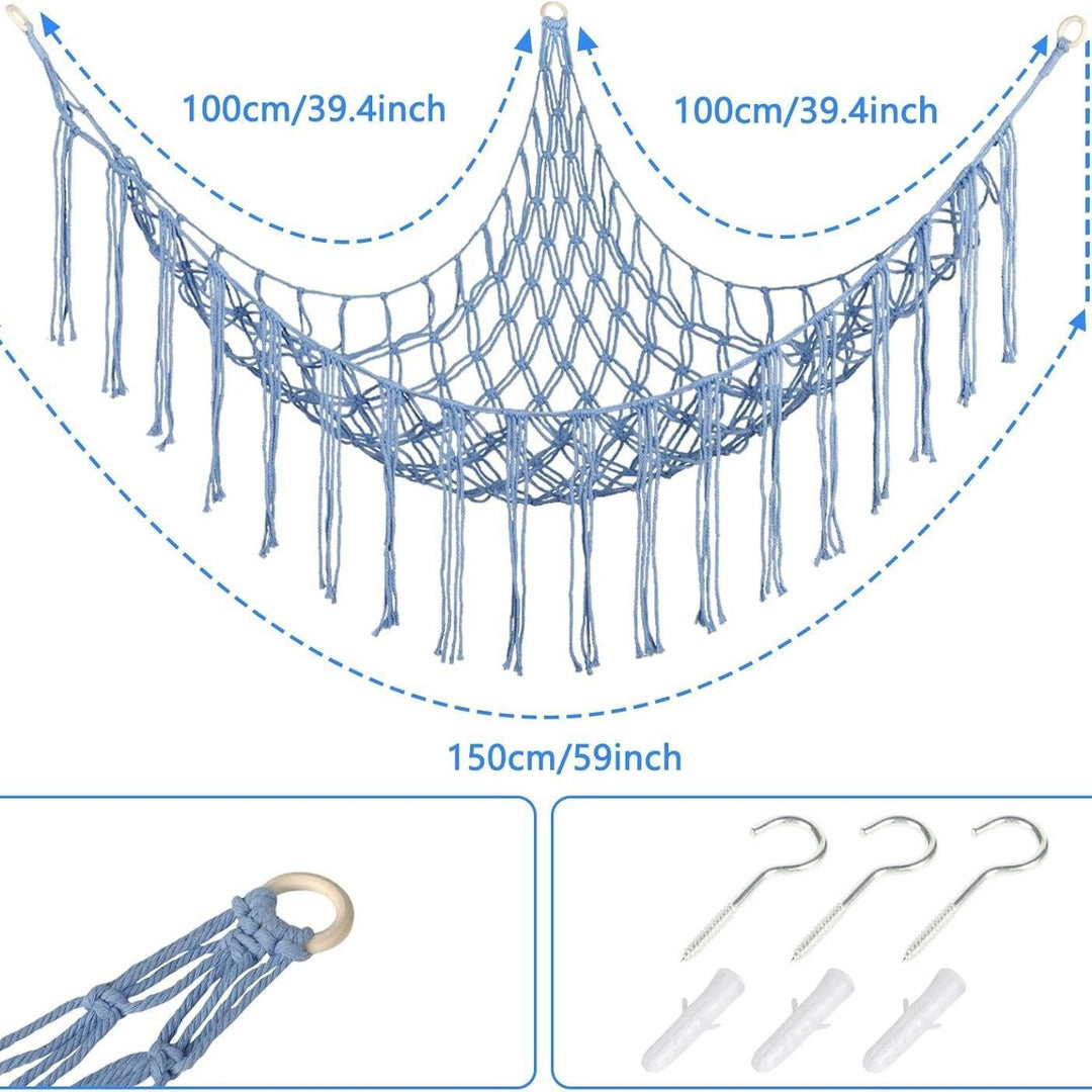 Hanging Toy Storage Hammock Macrame Organizer Stuffed Animals Decor