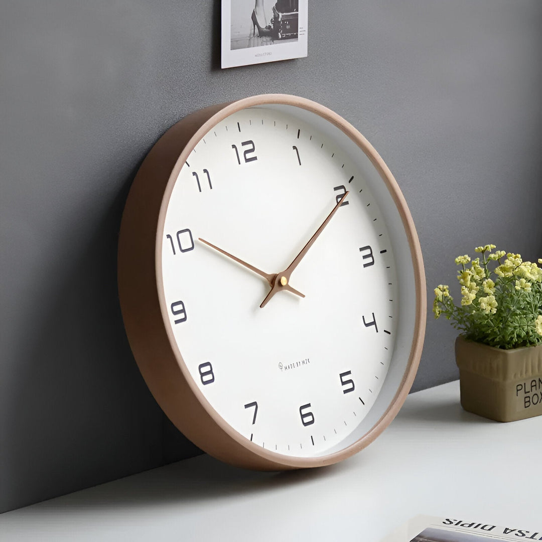 Nordic Wall Clock | Minimalist Wood Frame Design