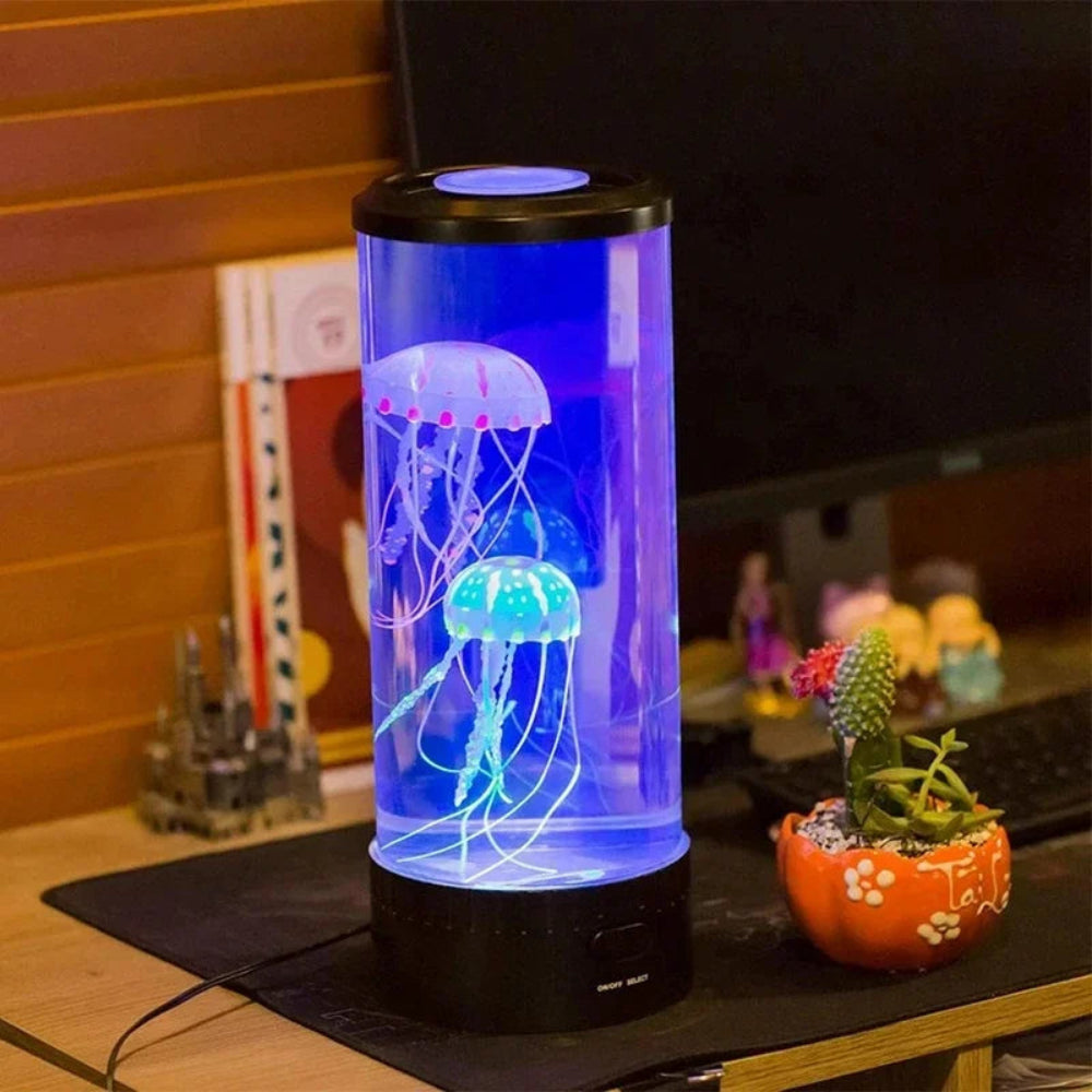 Table Lamp Jellyfish LED colour Display Cylinder Decor