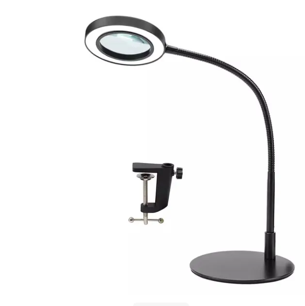 Magnifying Lamp LED Reading Glass Desk Mount