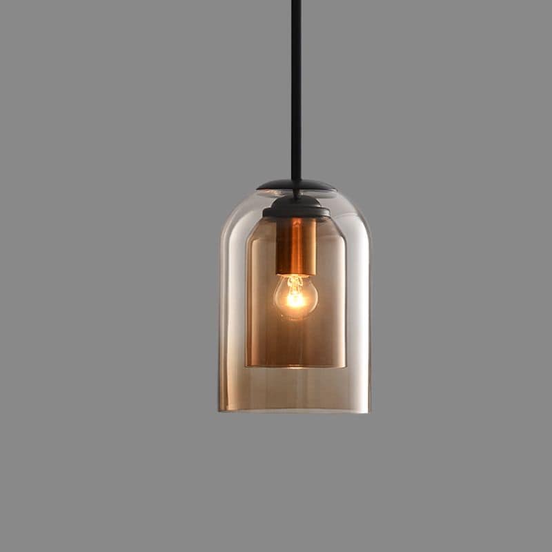 Mica Mid-Century Pendant Lamp | Double Glass Shade