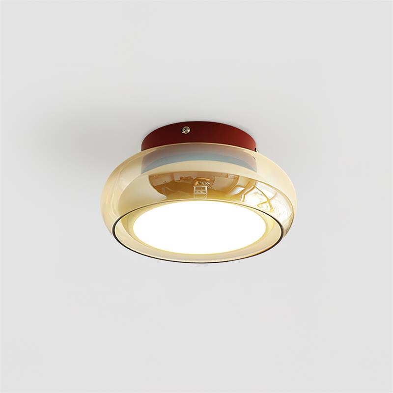 June Retro Glass Flush Mount Ceiling Light | LED Indoor Lamp