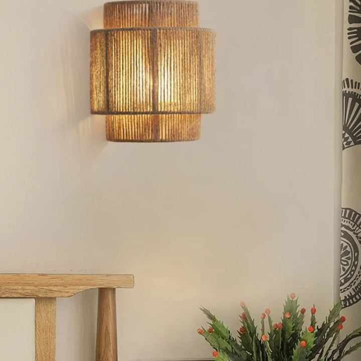 RattanGlow | Handwoven Rattan Wall Lamp