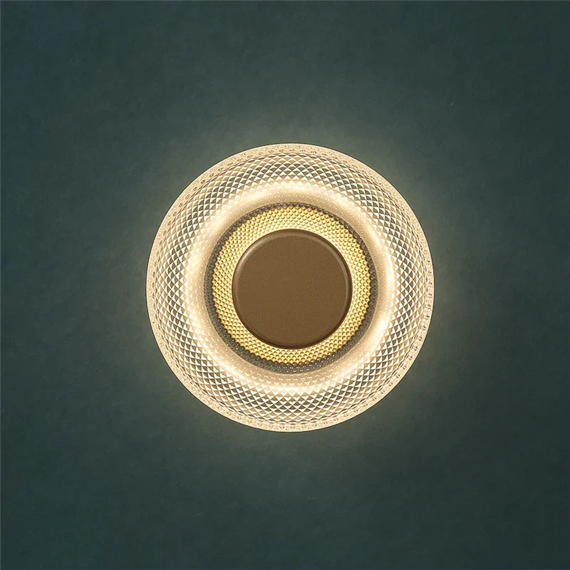 Modern Coloured Glass Wall Lamp | Textured LED Disc Light