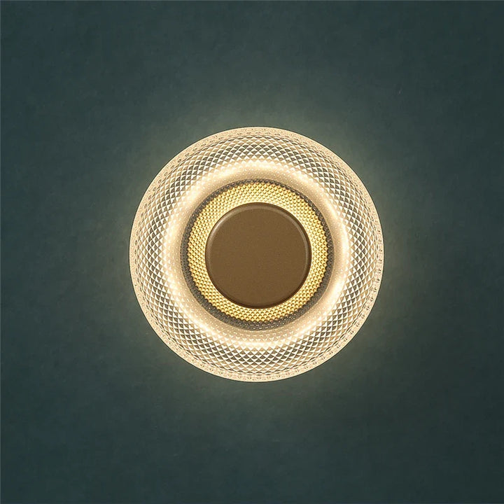 Modern Coloured Glass Wall Lamp | Textured LED Disc Light