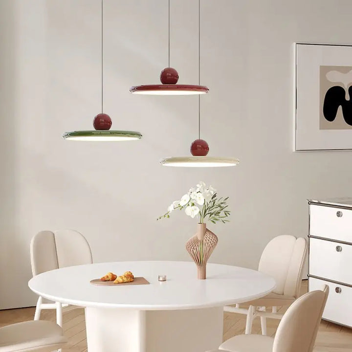 Nordic Flying Saucer Pendant Light | LED Cream-Style Ceiling Lamp