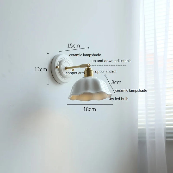 Nordic Cream Ceramic Wall Lamp | Vintage Elegance for Modern Homes