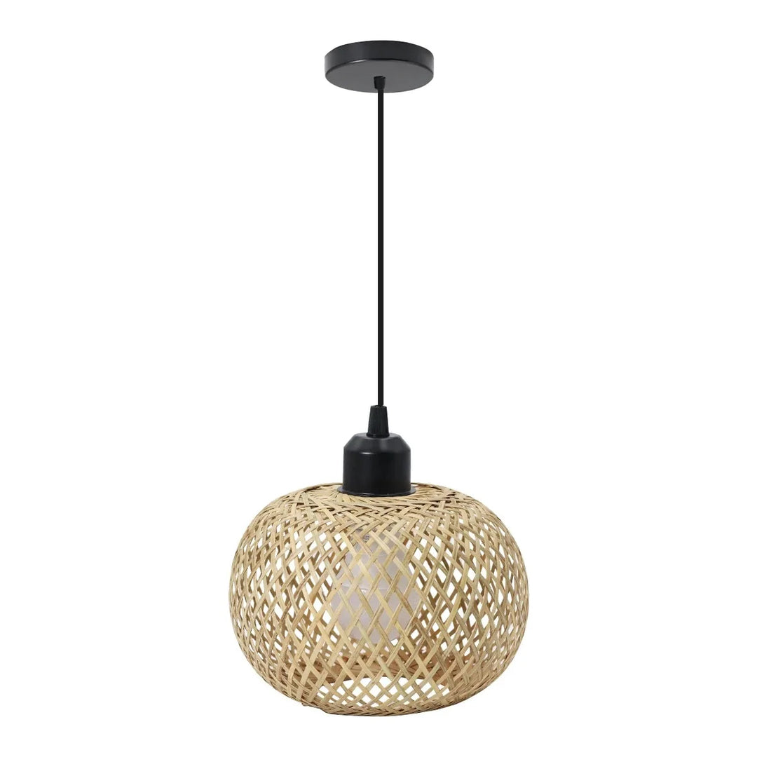 Natura Bamboo Ceiling Lamp | Handwoven Rattan LED Fixture