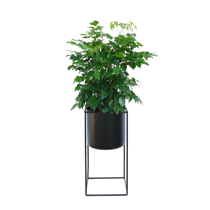Metal Indoor Plant Stand | Modern Black Rectangular Plant Holder