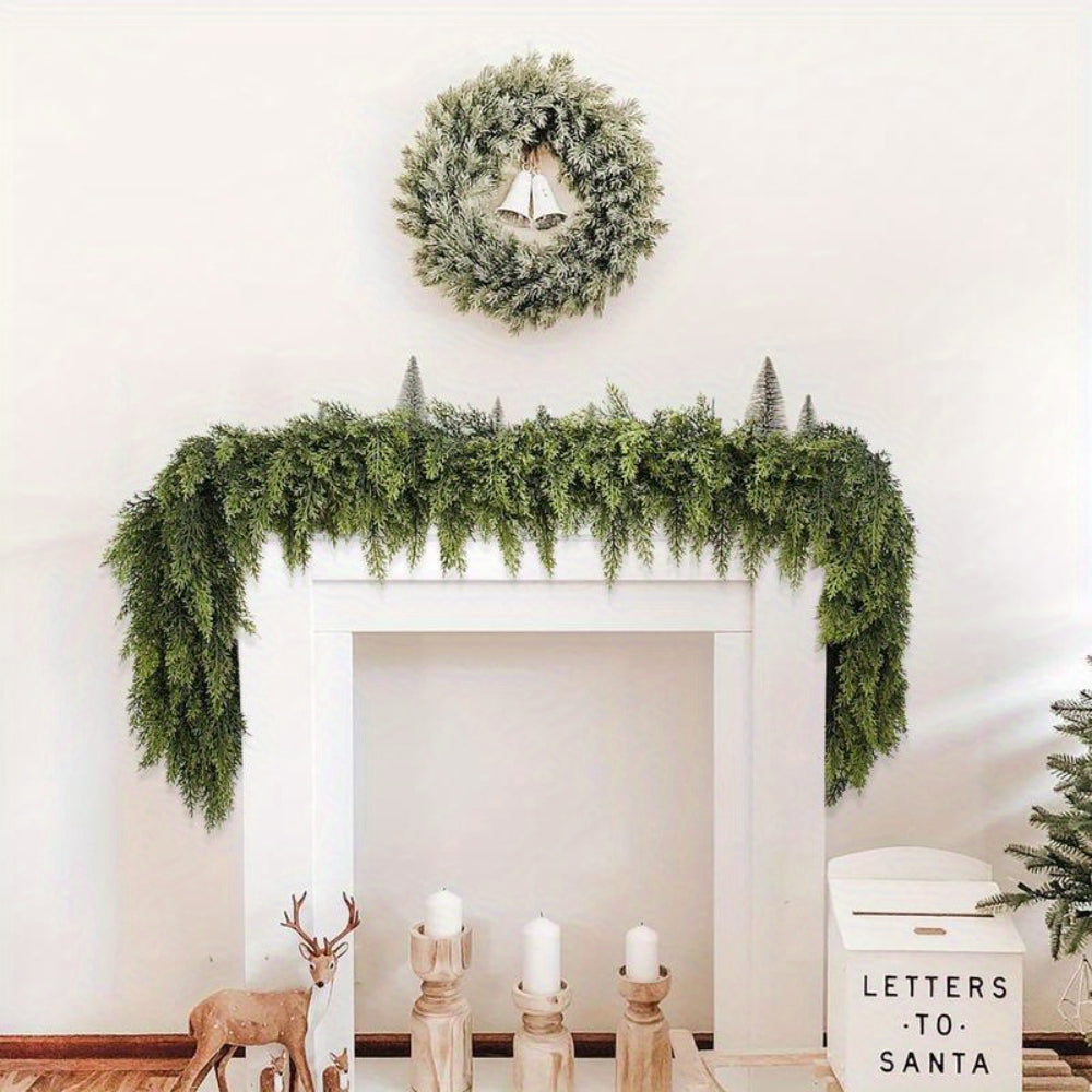 Christmas Garland Artificial Greenery Art Deco Mantle Stair Trim