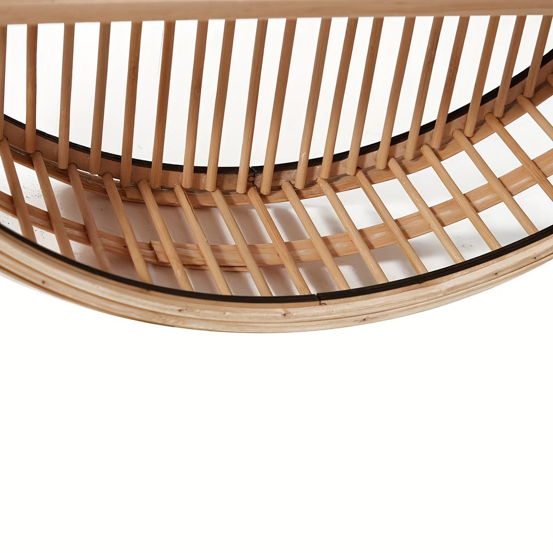 Round Bamboo Wall Shelf | Handmade Boho Floating Organizer