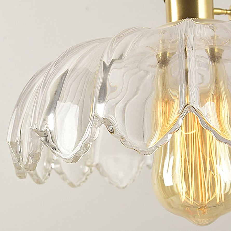 Vintage Flower Pendant Lamp | Coloured Glass Hanging Light