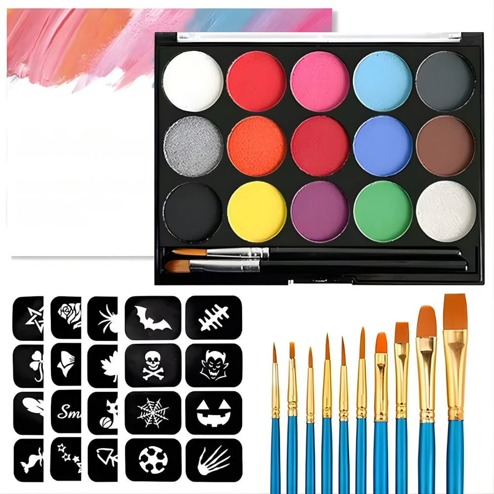 Soccer Ball Face Paint Kit 15 colour Palette Creative Designs