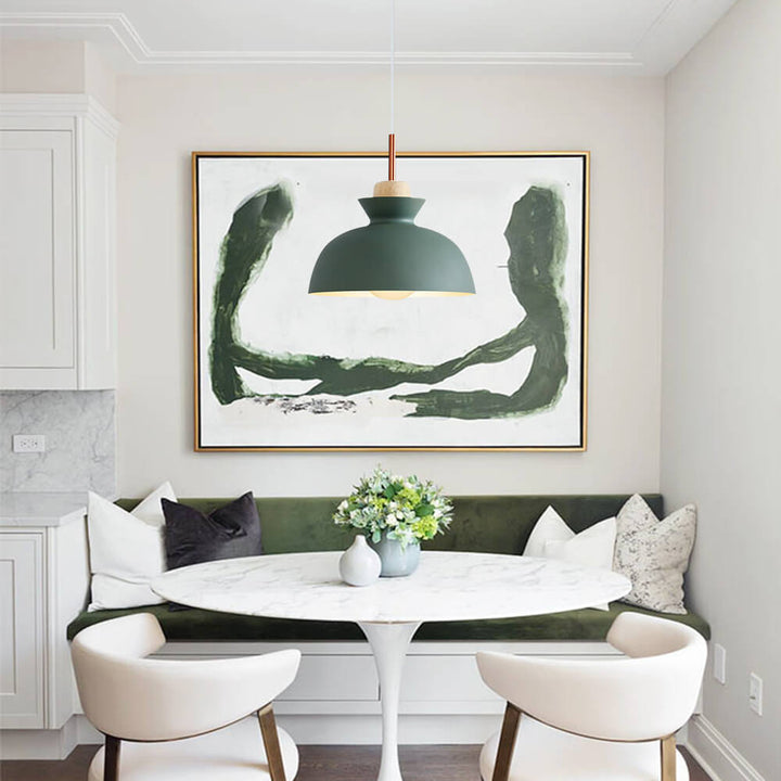 Modern Single Pendant Dome Light | Scandinavian Metal Hanging Lamp